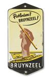 ZWART, PIET. Original pencil box and enamel advertising plate for Bruynzeel Potloden.